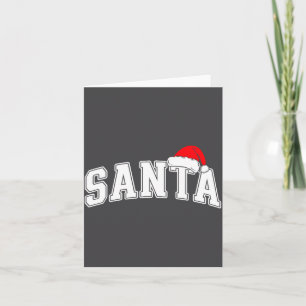 Santa Christmas Varsity Text With Hat Family Xmas Card