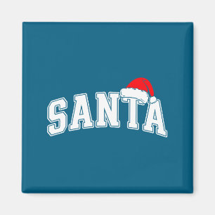 Santa Christmas Varsity Text With Hat Family Xmas  Magnet