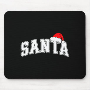 Santa Christmas Varsity Text With Hat Family Xmas  Mouse Mat