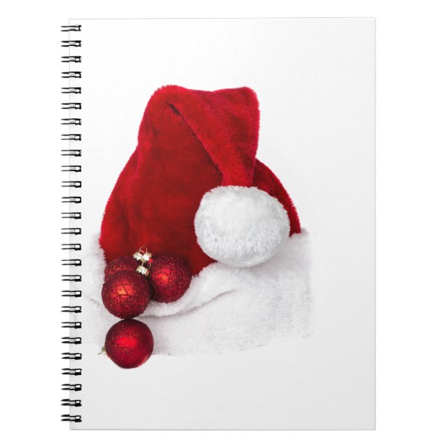 Santa Christmas Winter Hat Stocking Red Notebook (Front)
