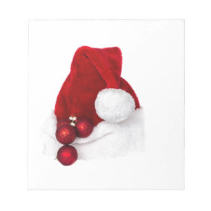 Santa Christmas Winter Hat Stocking Red Notepad