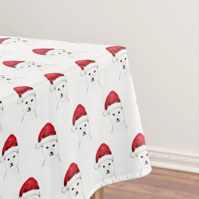 Santa Christmas Winter Red Retro Vintage  Tablecloth (In Situ)