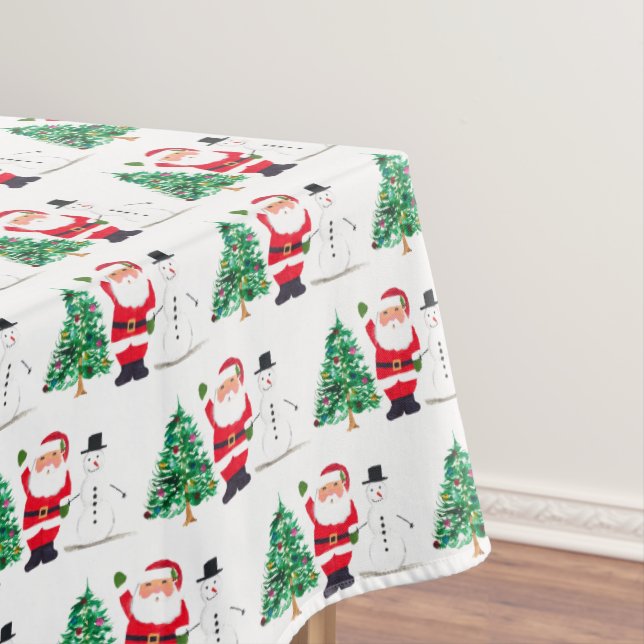 Santa Christmas Winter Red Retro Vintage  Tablecloth (In Situ)