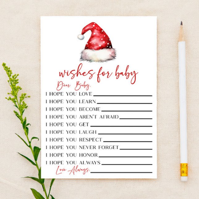 Santa Christmas Wishes For Baby Shower Activity Stationery (Creator Uploaded)
