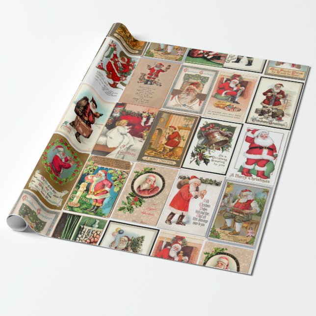Santa Christmas Wrapping Paper (Unrolled)