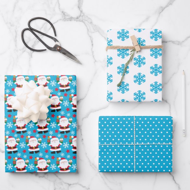 Santa Christmas Wrapping Paper Sheet (Front)