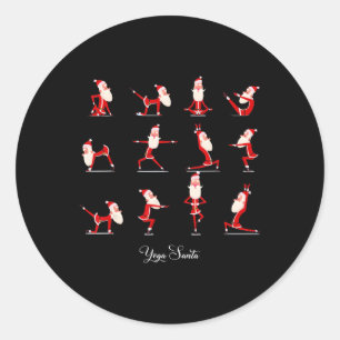 Santa Christmas Yoga Pose Santa Namaste Namasleigh Classic Round Sticker