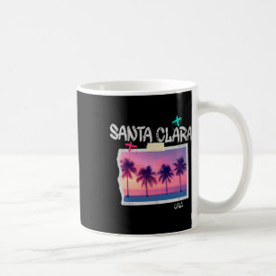 Santa Clara California Retro Surfer Vintage Beach  Coffee Mug