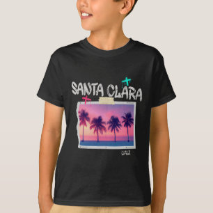 Santa Clara California Retro Surfer Vintage Beach T-Shirt