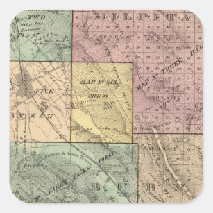 Santa Clara Co index map Square Sticker