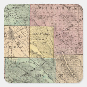 Santa Clara Co index map Square Sticker