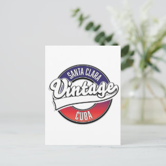 santa clara cuba vintage logo postcard
