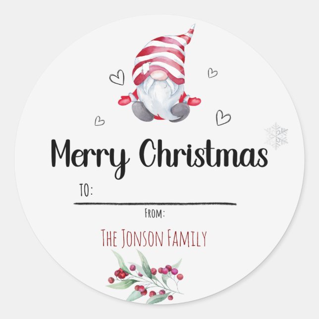 Santa Classic Round Sticker (Front)