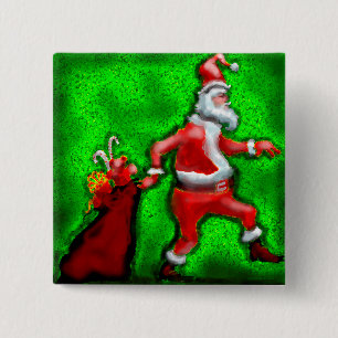 Santa Claus 15 Cm Square Badge