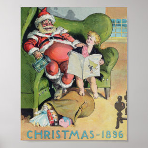 Santa claus 1896 holiday     poster