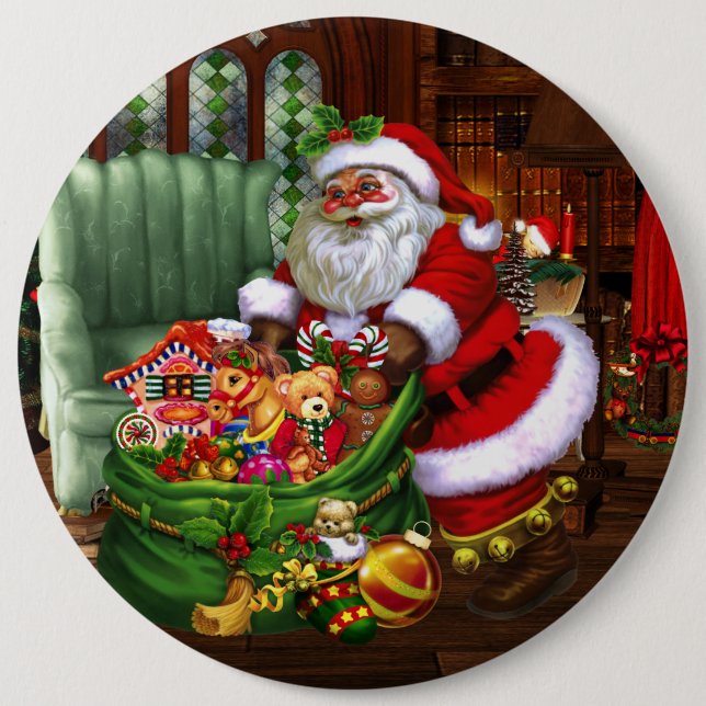 Santa Claus 1 6 Cm Round Badge (Front)