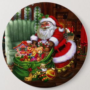Santa Claus 1 6 Cm Round Badge