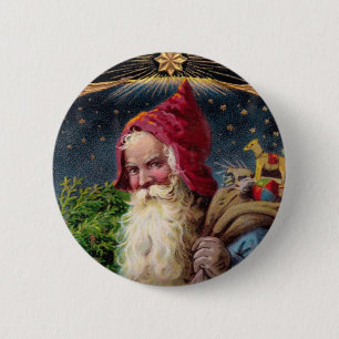 Santa Claus 6 Cm Round Badge