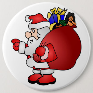 SANTA CLAUS 6 CM ROUND BADGE