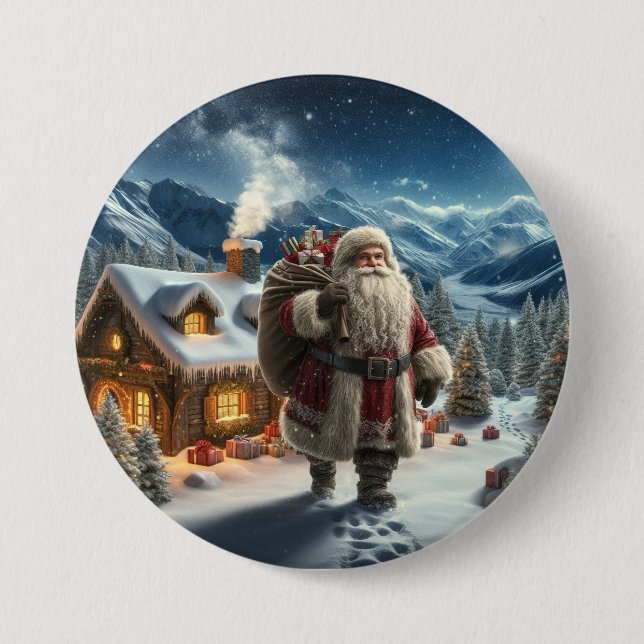 Santa Claus 7.5 Cm Round Badge (Front)