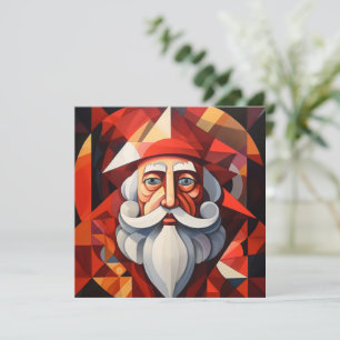 Santa Claus Abstract Art Holiday Card