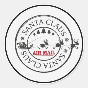 Santa Claus Air Mail Delivery Classic Round Sticker