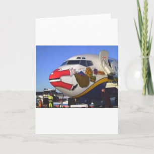 SANTA CLAUS AIRLINER MID-AIR HOLIDAY CARD