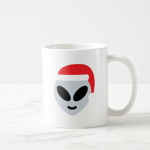 santa claus alien emoji coffee mug