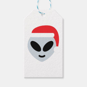 santa claus alien emoji gift tags