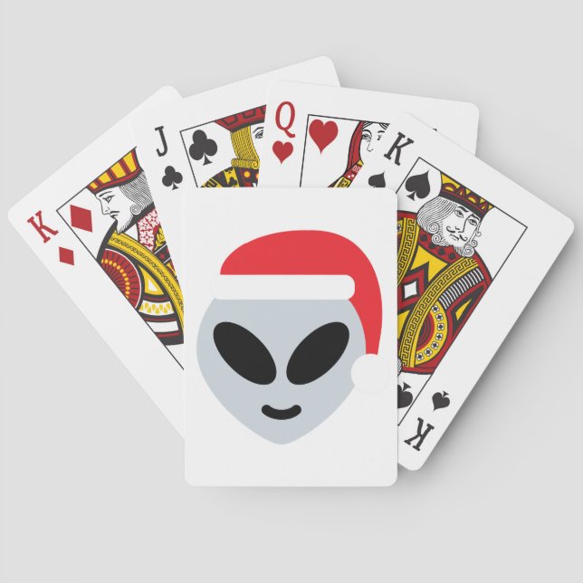 santa claus alien emoji playing cards (Back)
