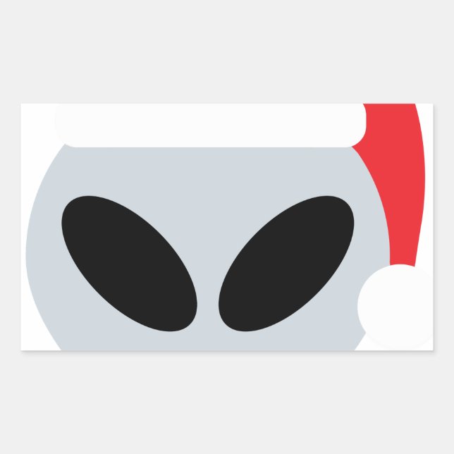 santa claus alien emoji rectangular sticker (Front)