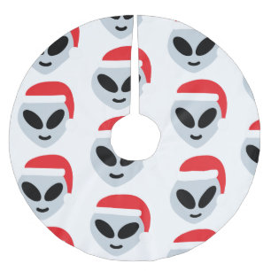 santa claus alien emoji tree skirt