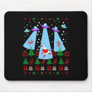 Santa Claus Alien Invasion Xmas Space Ufo Ugly Chr Mouse Mat