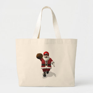 Santa Claus American Football Player Large Tote Bag
