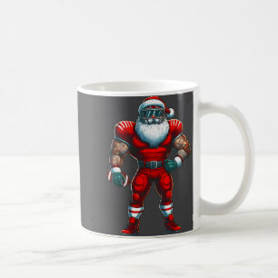Santa Claus American Football Player Merry Christm Coffee Mug