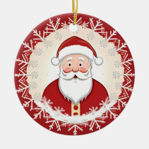 Santa Claus Amidst Snowflakes Ceramic Tree Decoration