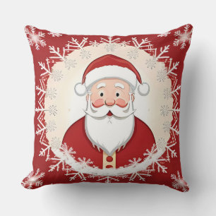 Santa Claus Amidst Snowflakes Cushion