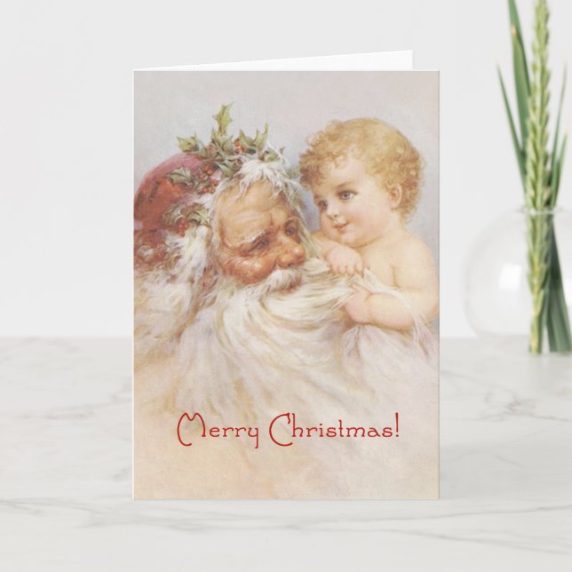 Santa Claus and Baby by Raphael Tuck Card (Front)