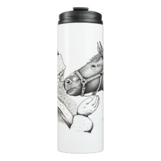Santa Claus and Christmas Horse Thermal Tumbler