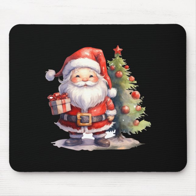 Santa Claus And Christmas Tree  Mouse Mat (Front)