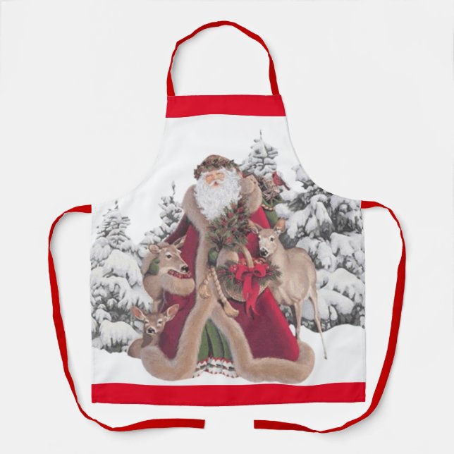 Santa Claus and Fawns Apron (Front)