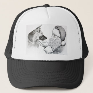 Santa Claus and German Shepherd Trucker Hat
