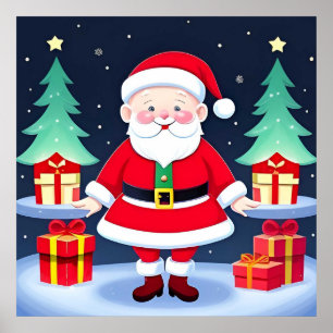 Santa Claus and Gifts Poster