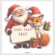 Santa Claus And Happy Fox