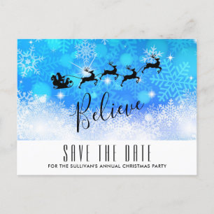 Santa Claus and his Flying Reindeer - Believe Postcard