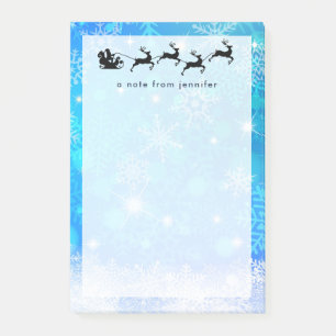 Santa Claus and his Flying Reindeer Christmas Post-it Notes