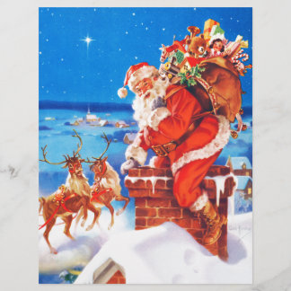 Santa Claus and His Reindeer Up On the Rooftop