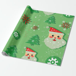Santa Claus and Holiday Abetos Wrapping Paper