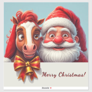 Santa Claus and Horse Sharing Festive Cheer