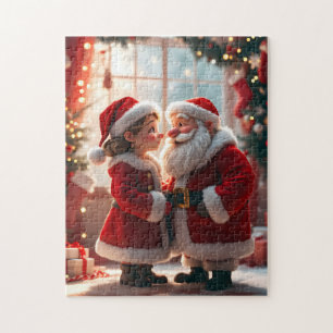 Santa Claus and Mrs. Claus celebrate X-Mas, fun  Jigsaw Puzzle